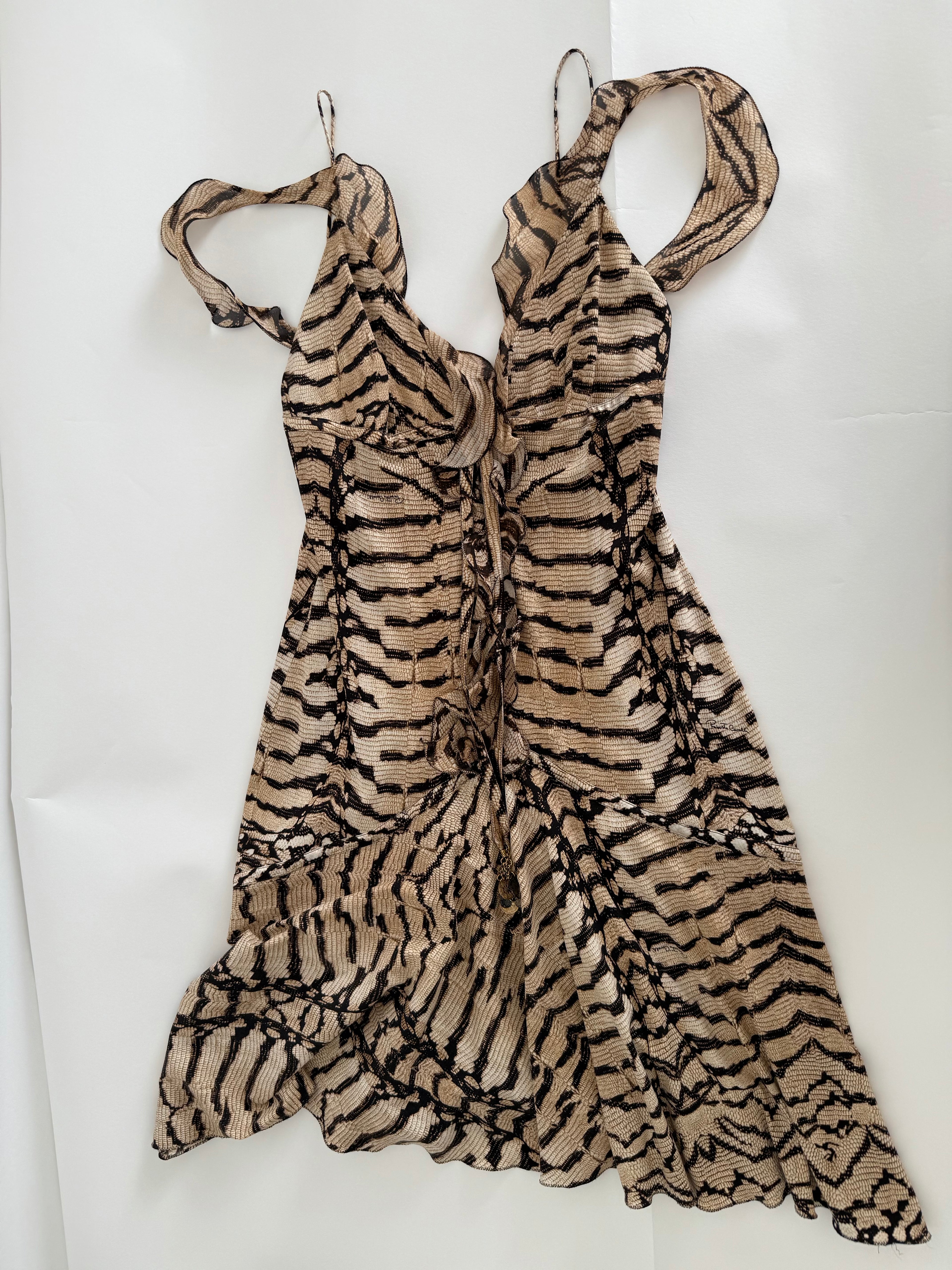 Roberto Cavalli SS 2005 Runway silk animalier dress