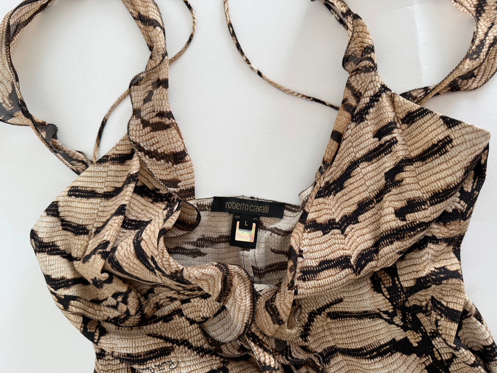 Roberto Cavalli SS 2005 Runway silk animalier dress