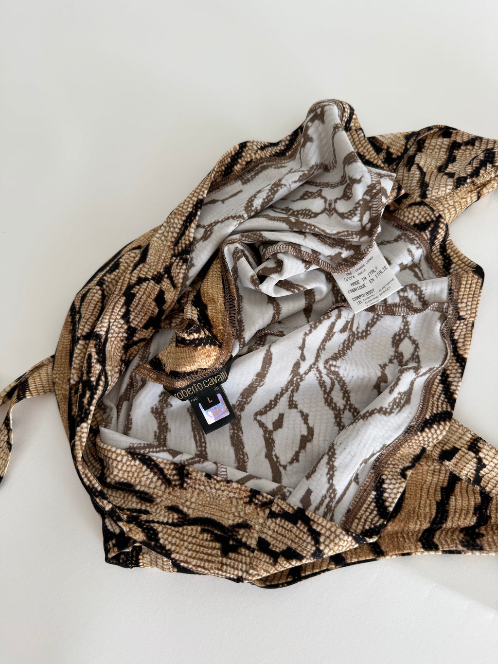 Roberto Cavalli SS 2005 Runway print top coins