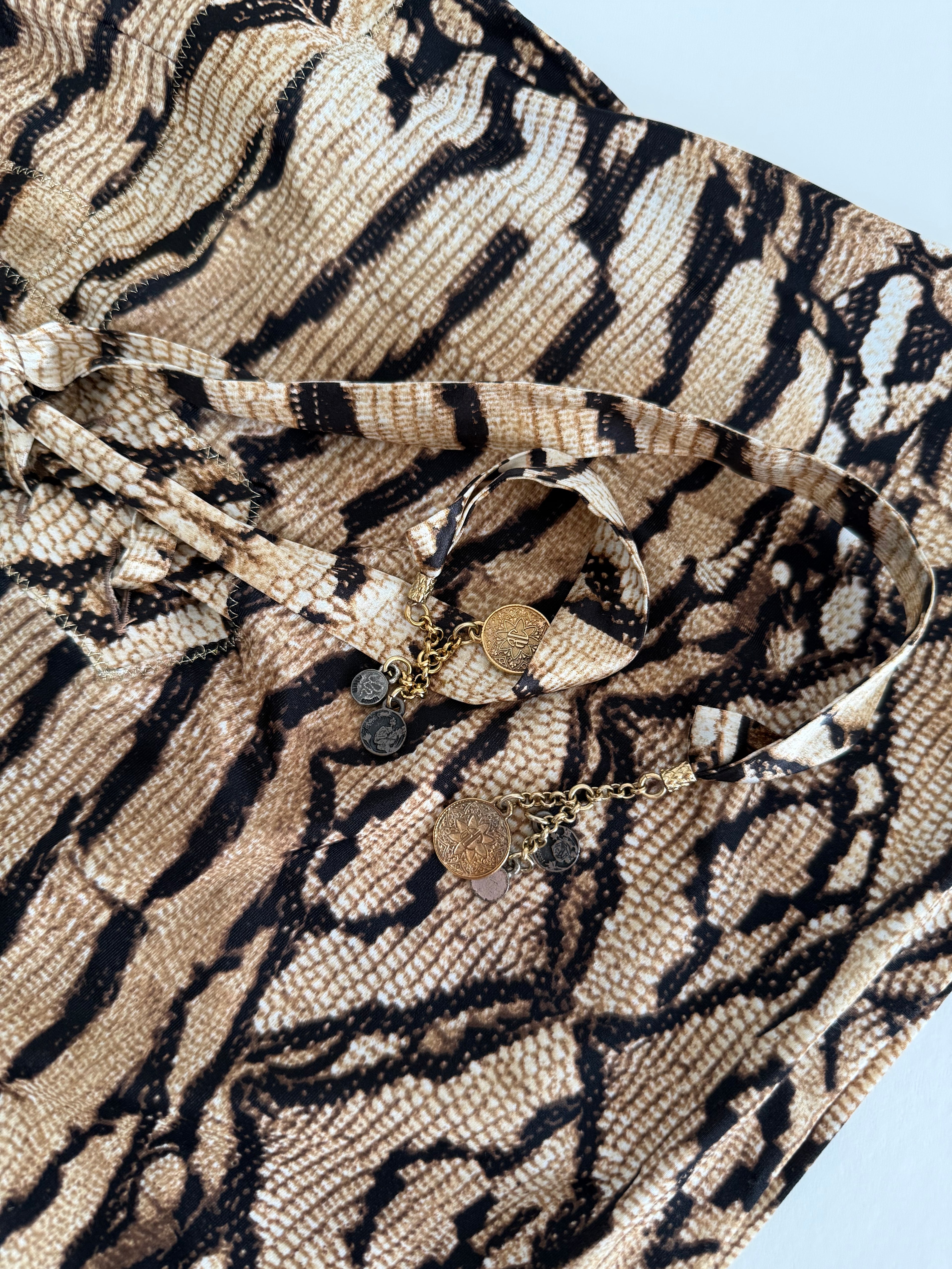 Roberto Cavalli SS 2005 Runway print top coins