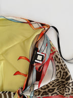 Rare Roberto Cavalli SS 2004 silk yellow zebra pattern set