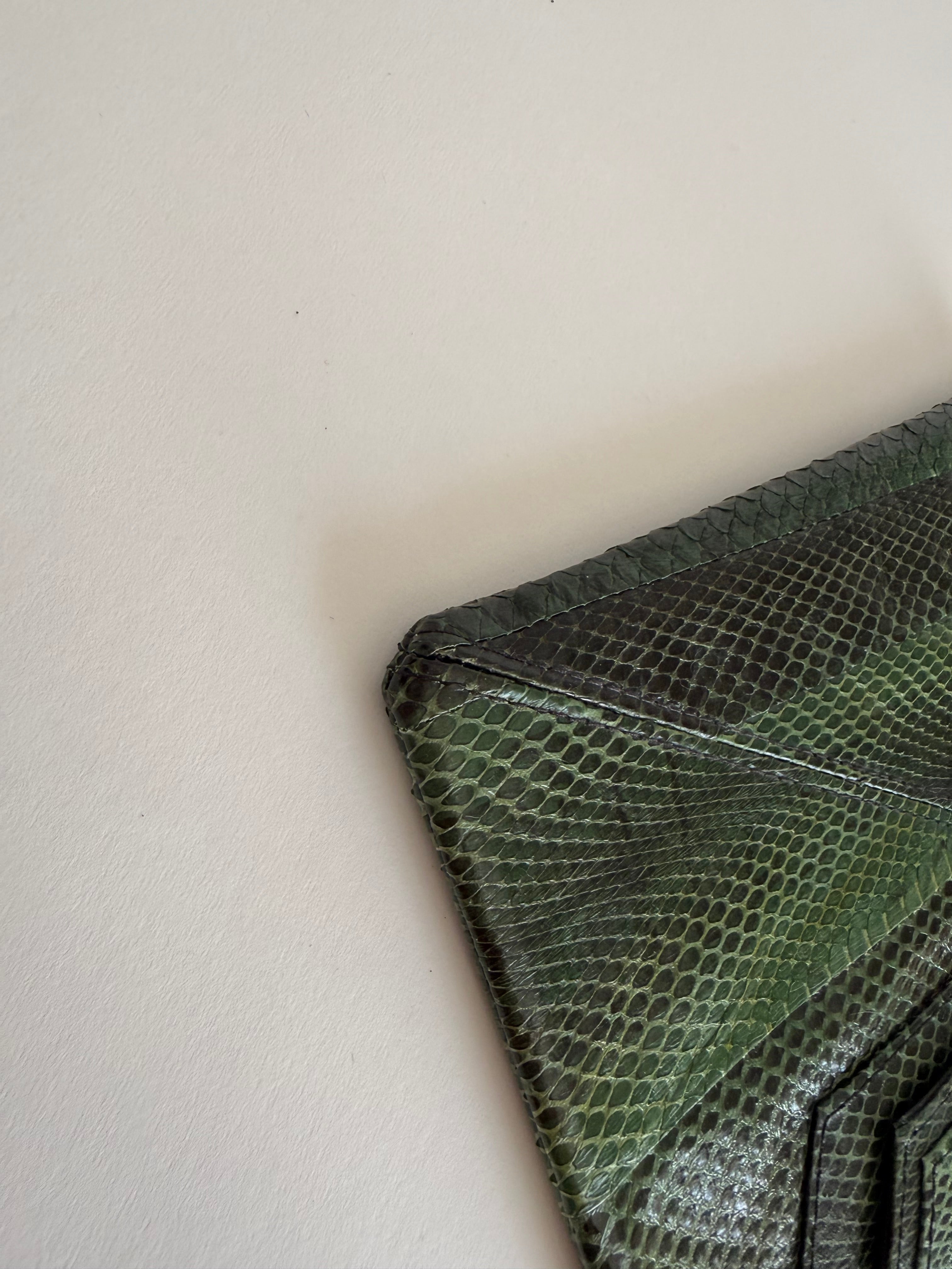 Clutch green reptile print
