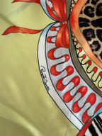 Rare Roberto Cavalli SS 2004 silk yellow zebra pattern set