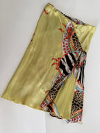 Rare Roberto Cavalli SS 2004 silk yellow zebra pattern set