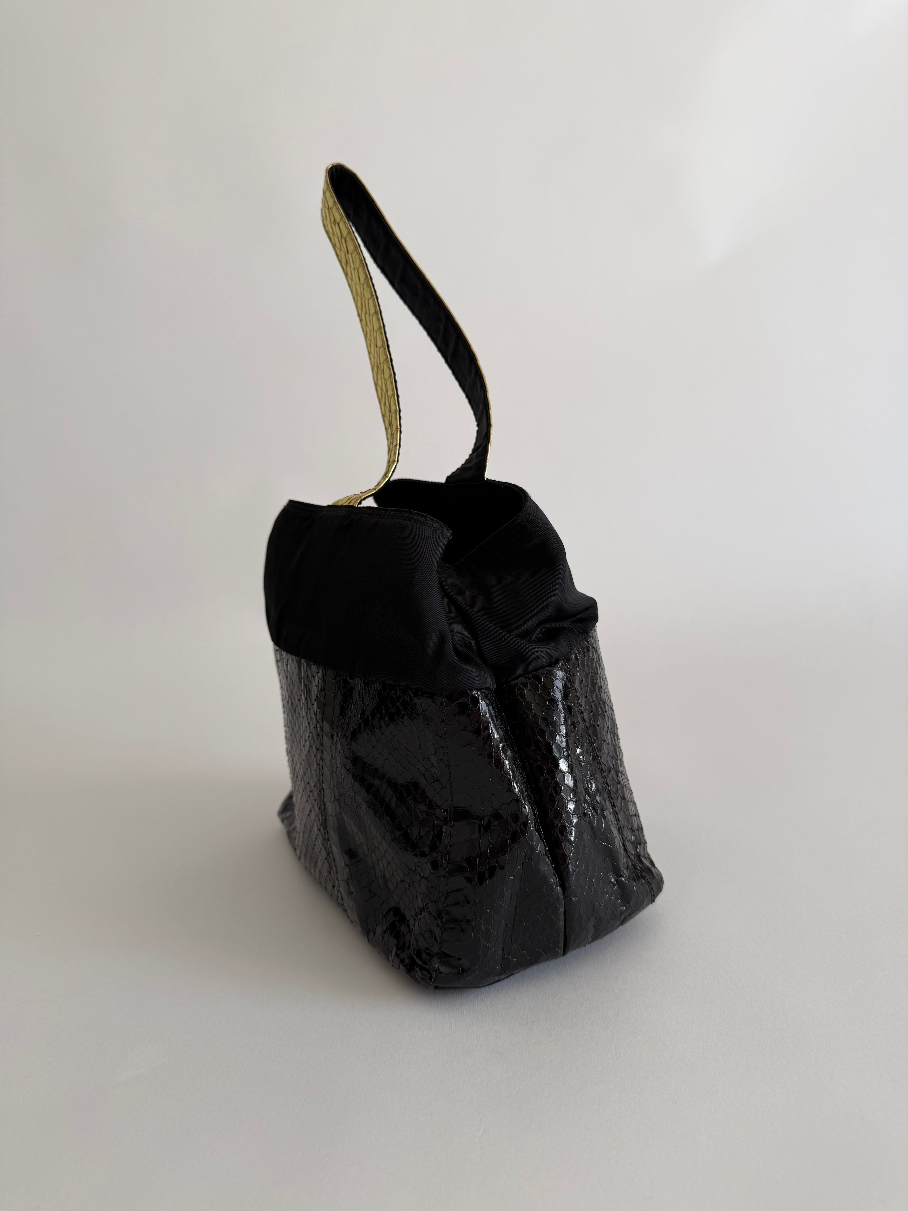 Prada gold black python bag