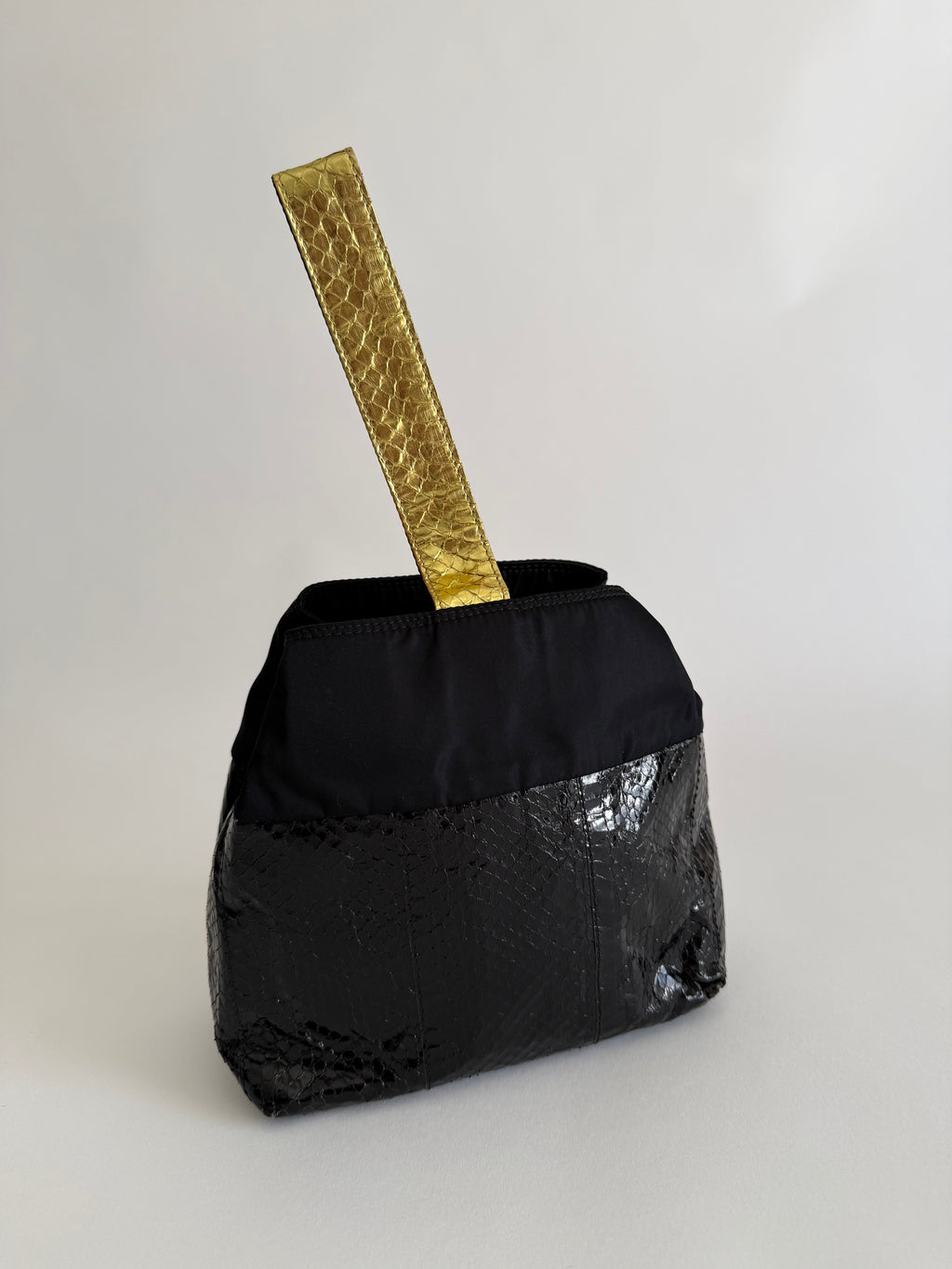 Prada gold black python bag