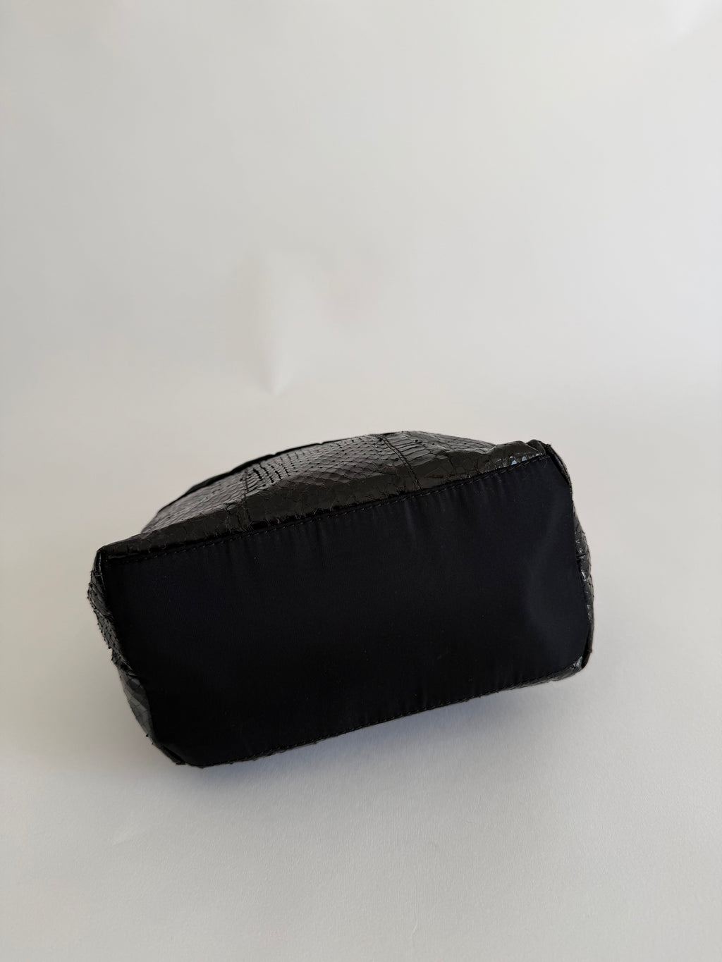 Prada gold black python bag