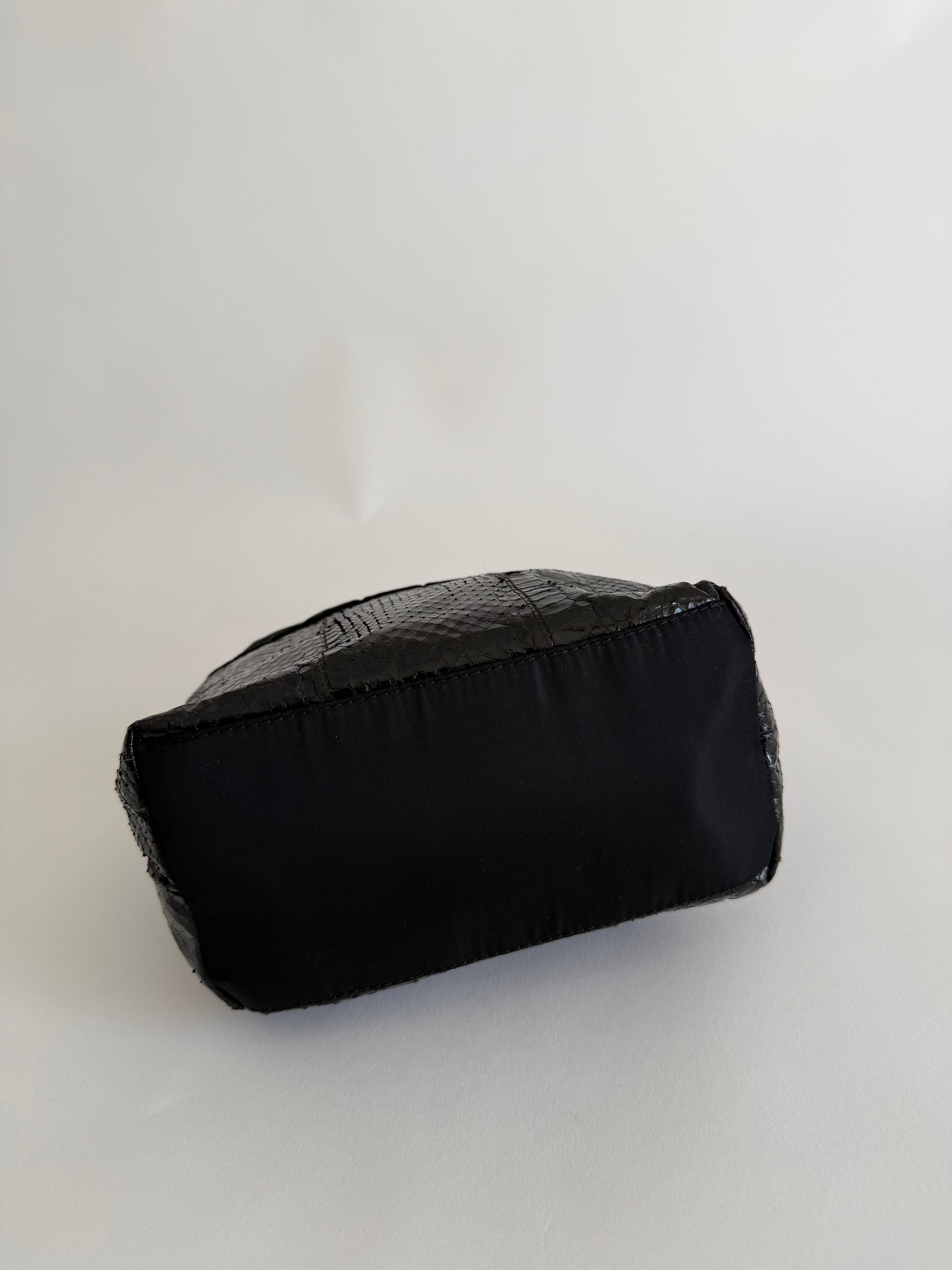 Prada gold black python bag