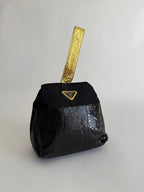 Prada gold black python bag
