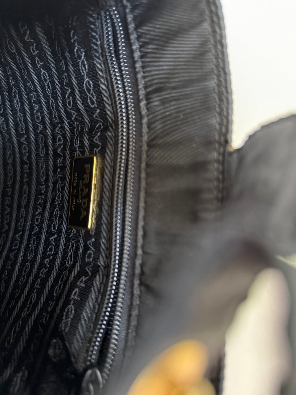 Prada gold black python bag