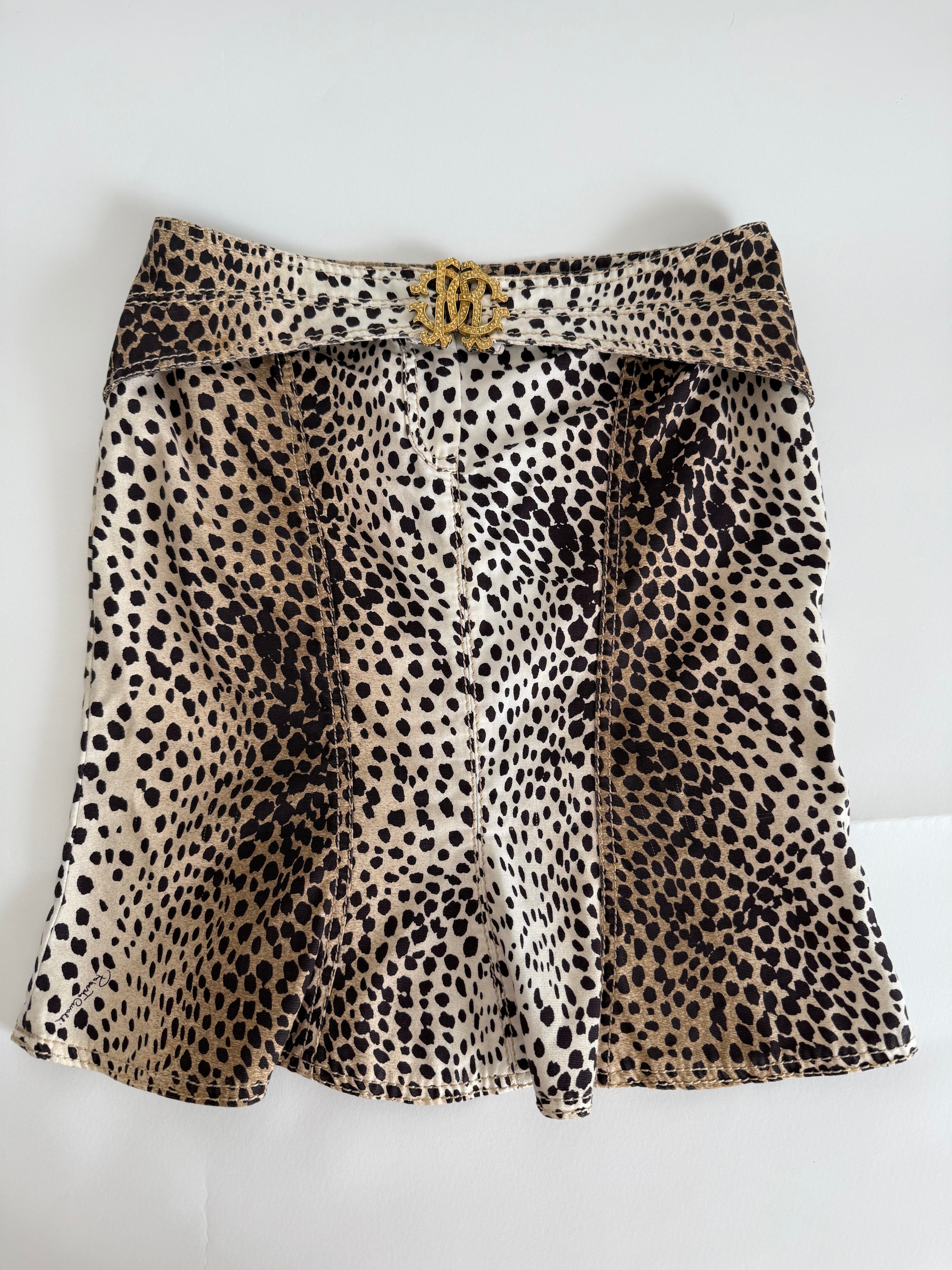 Roberto Cavalli SS 2005 leopard print mini skirt