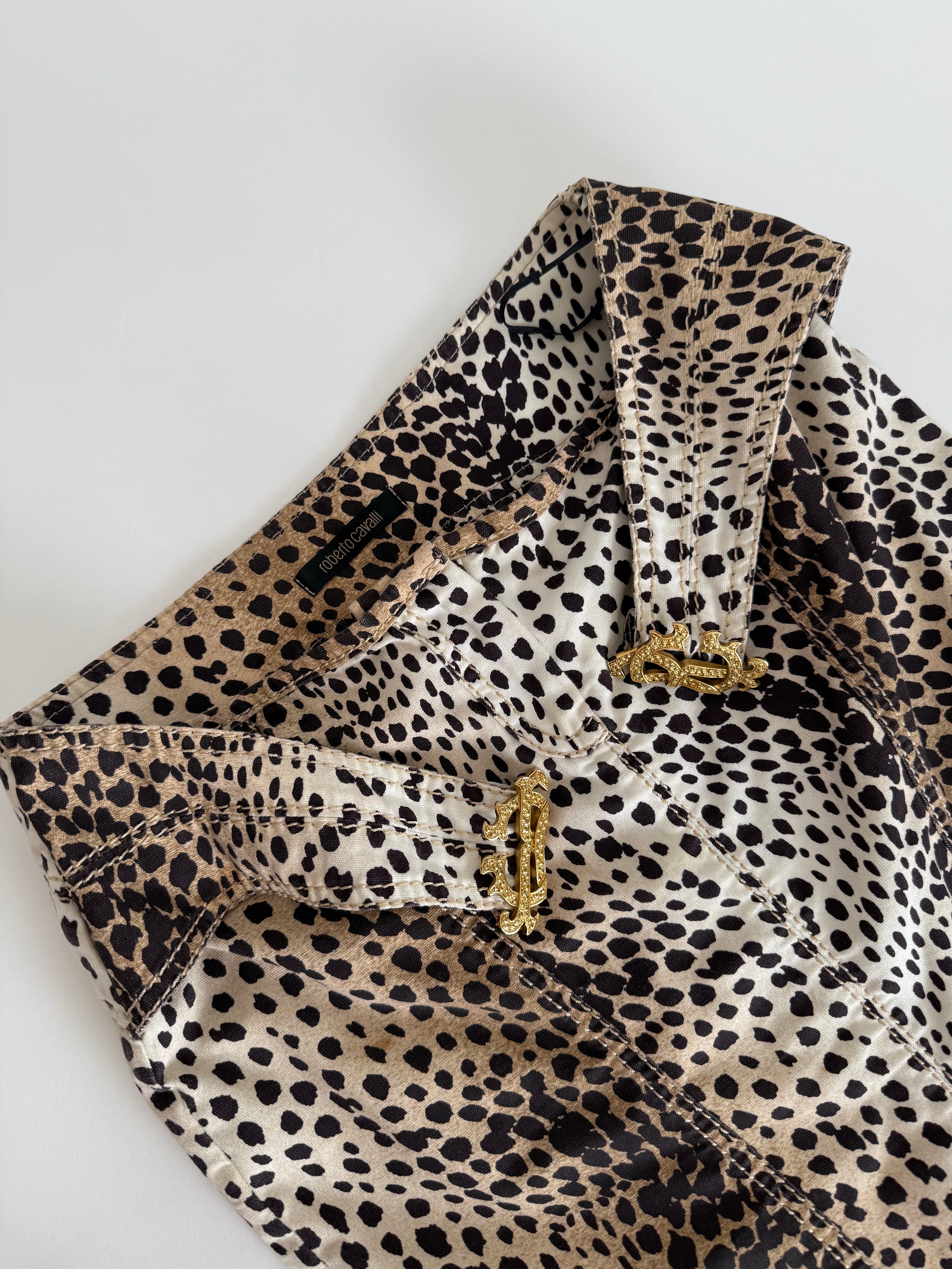 Roberto Cavalli SS 2005 leopard print mini skirt