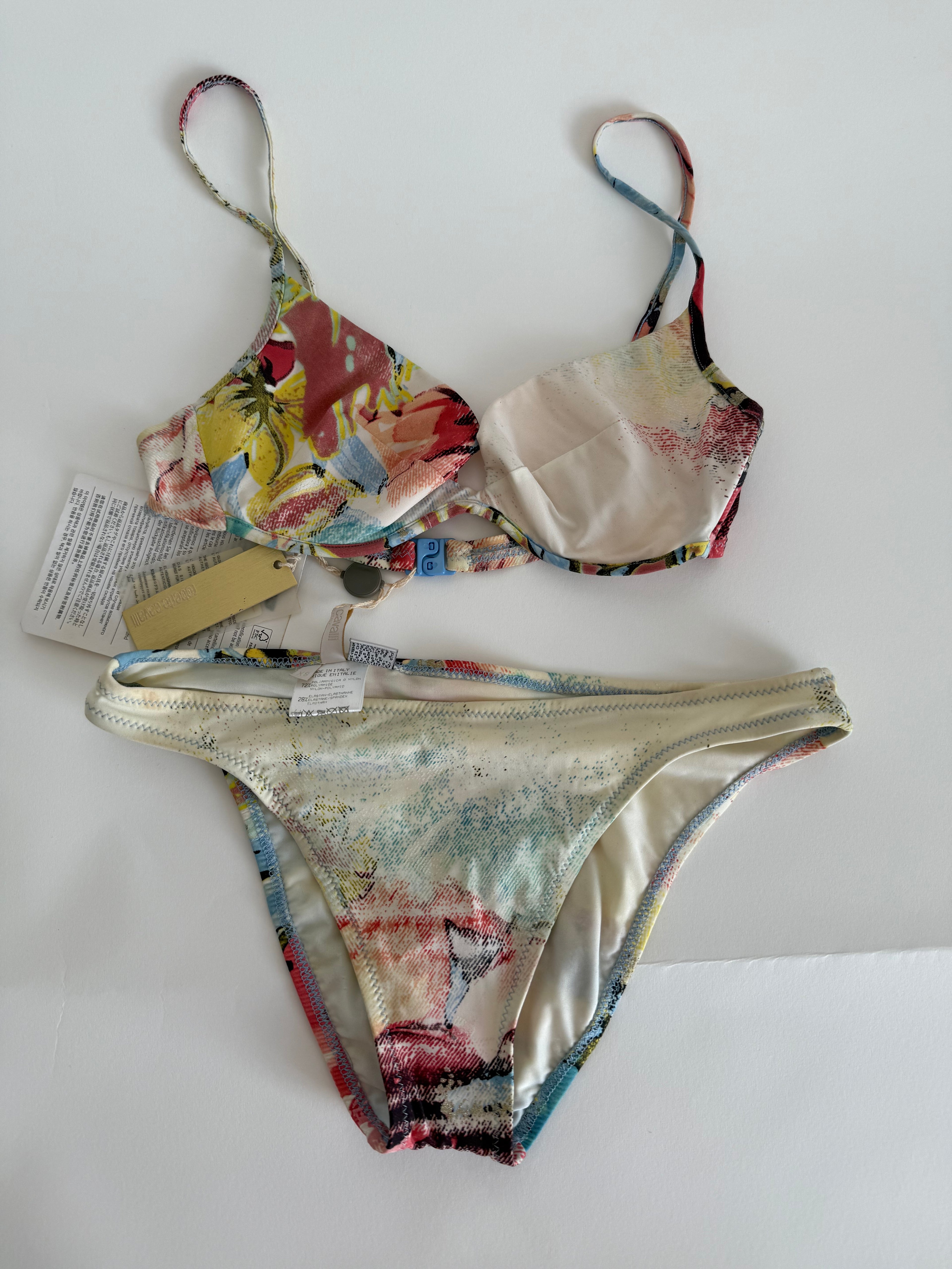 Roberto Cavalli rare bikini 2 pieces SS 2003 floral print