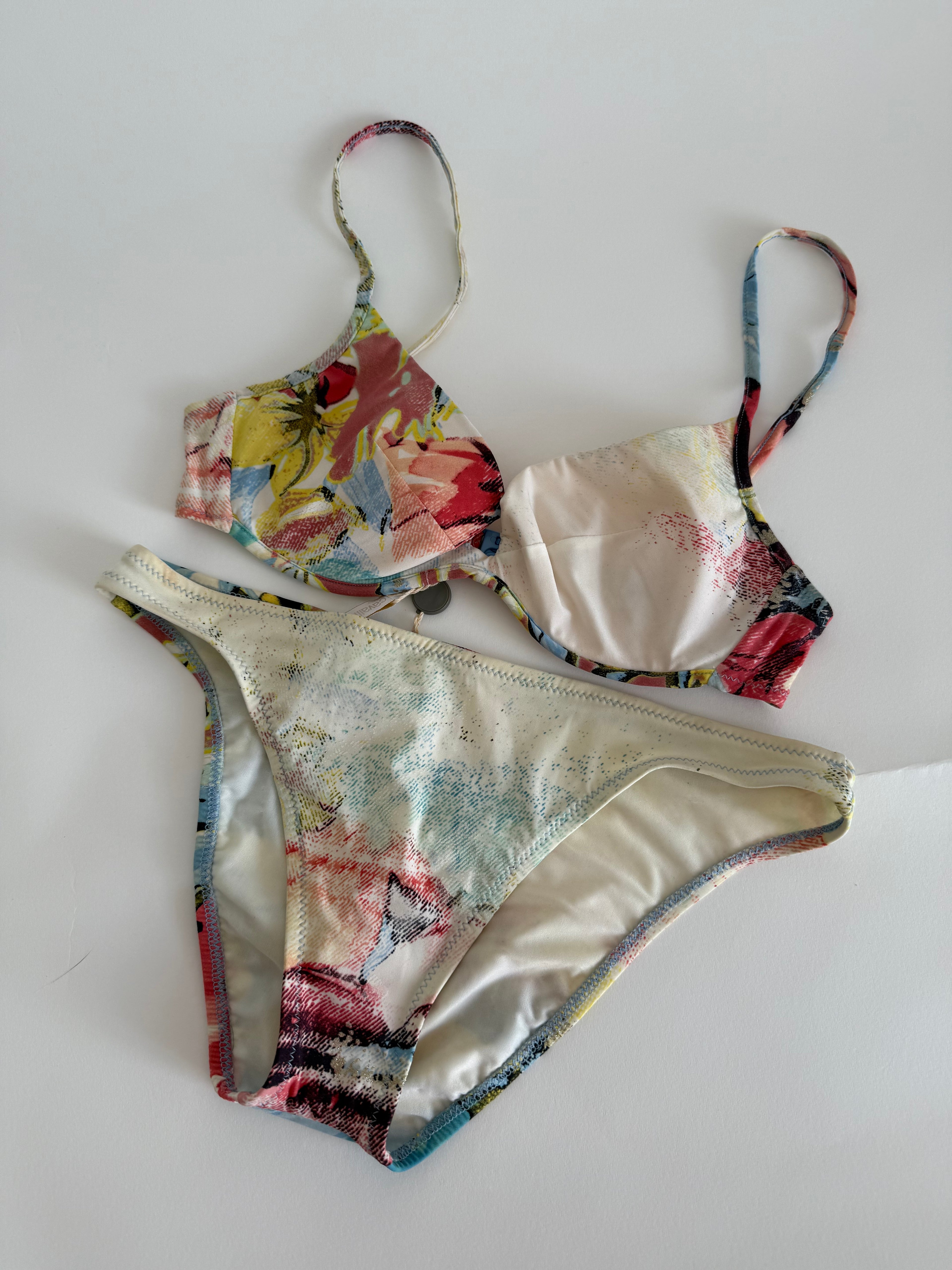 Roberto Cavalli rare bikini 2 pieces SS 2003 floral print
