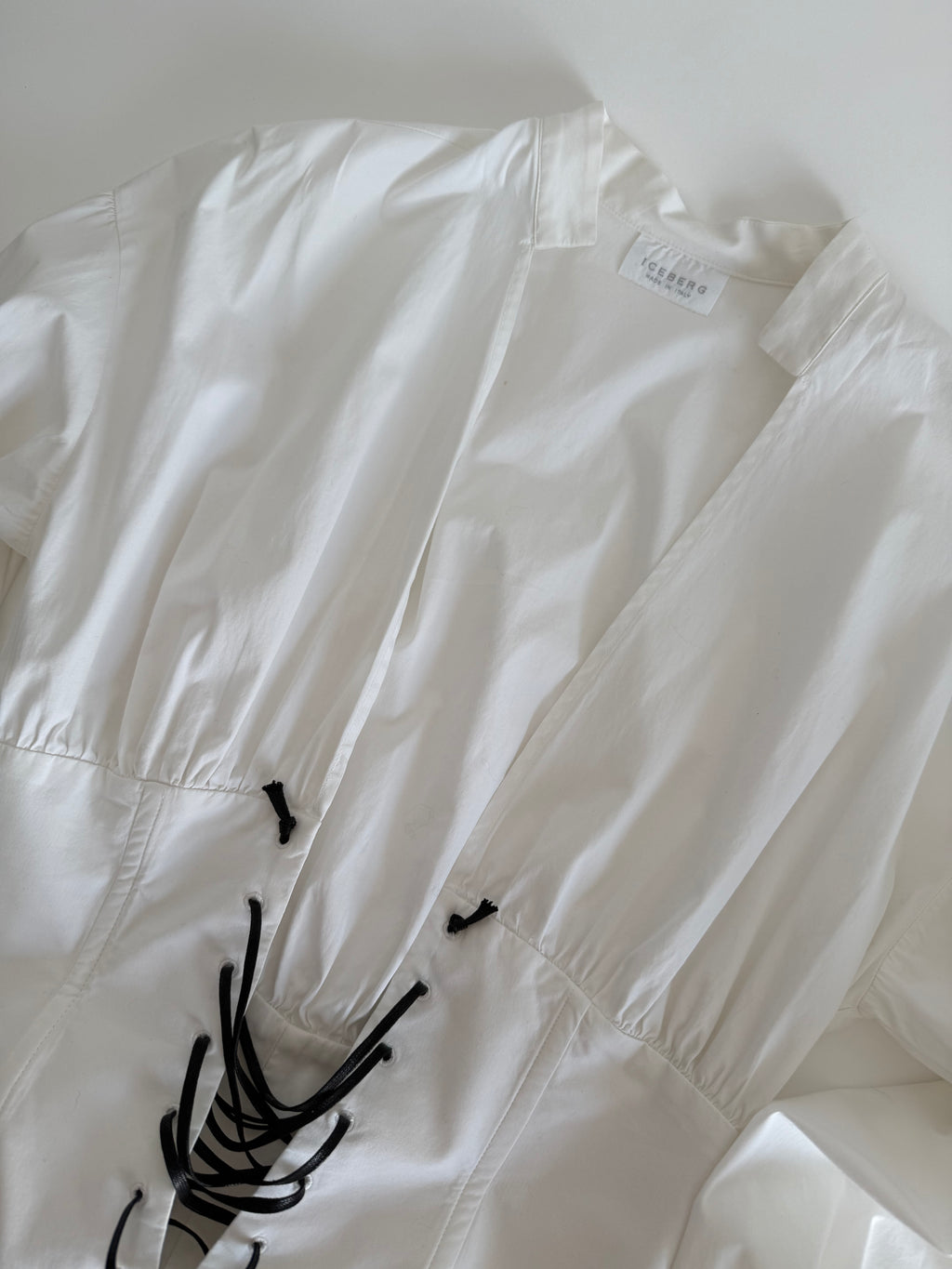 Iceberg SS 2003 Runway white corset shirt