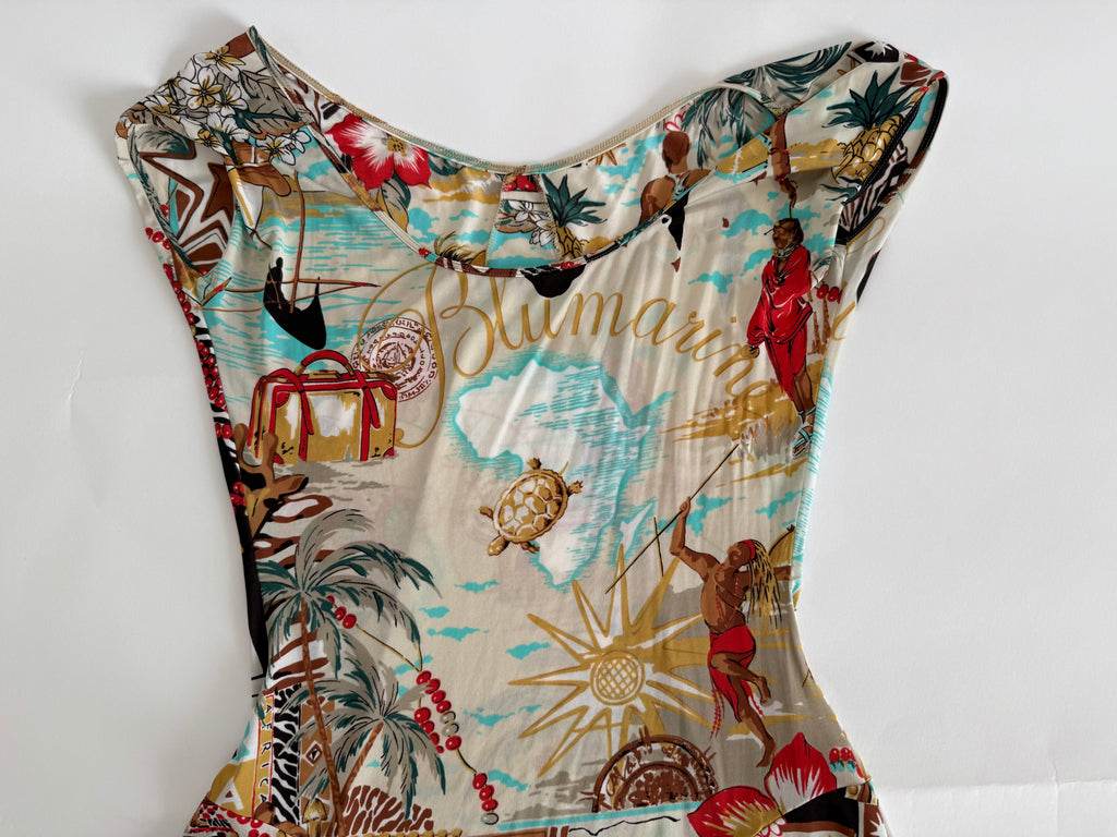 Blumarine SS 2005 Runway print dress African pattern