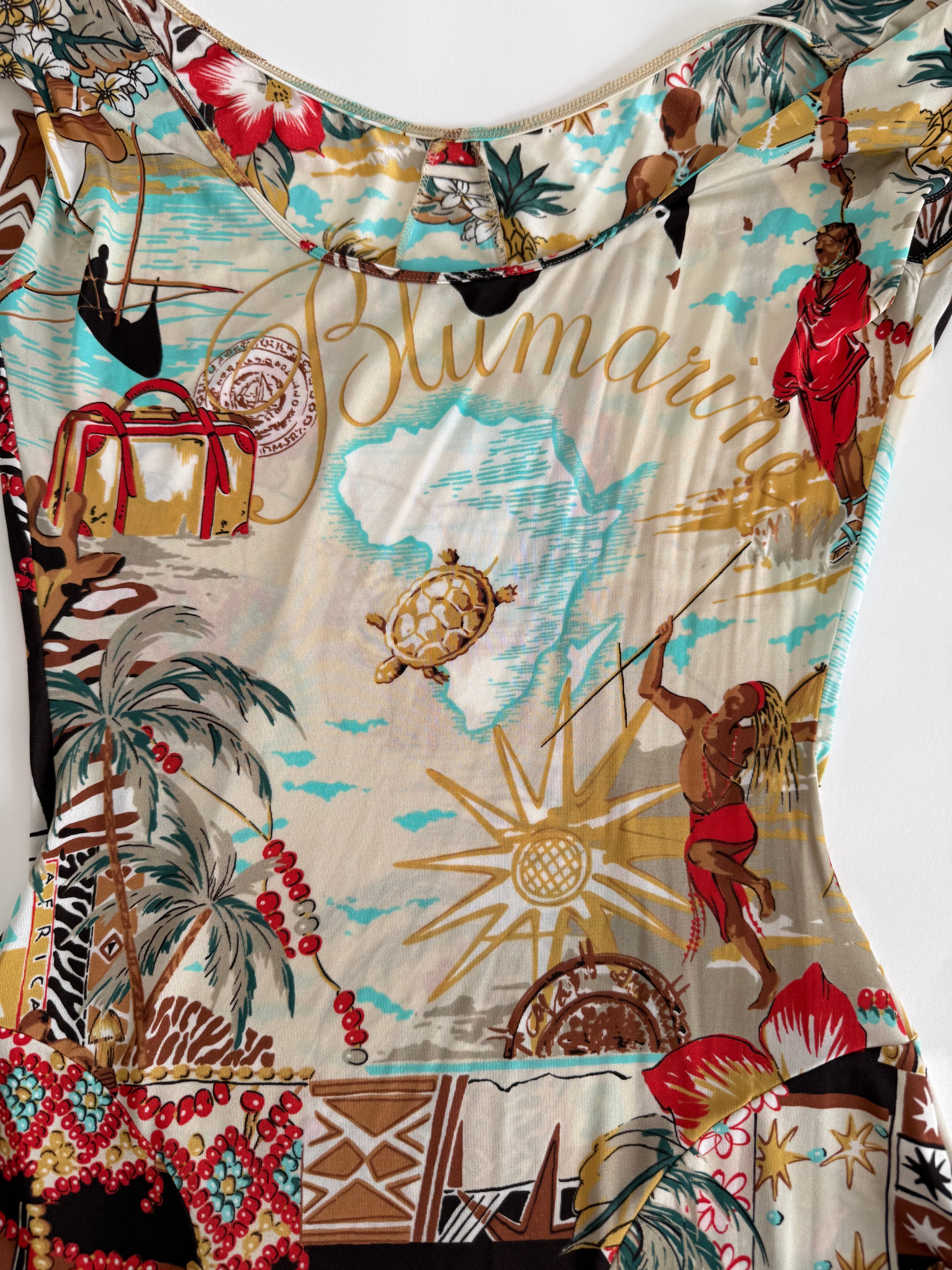 Blumarine SS 2005 Runway print dress African pattern