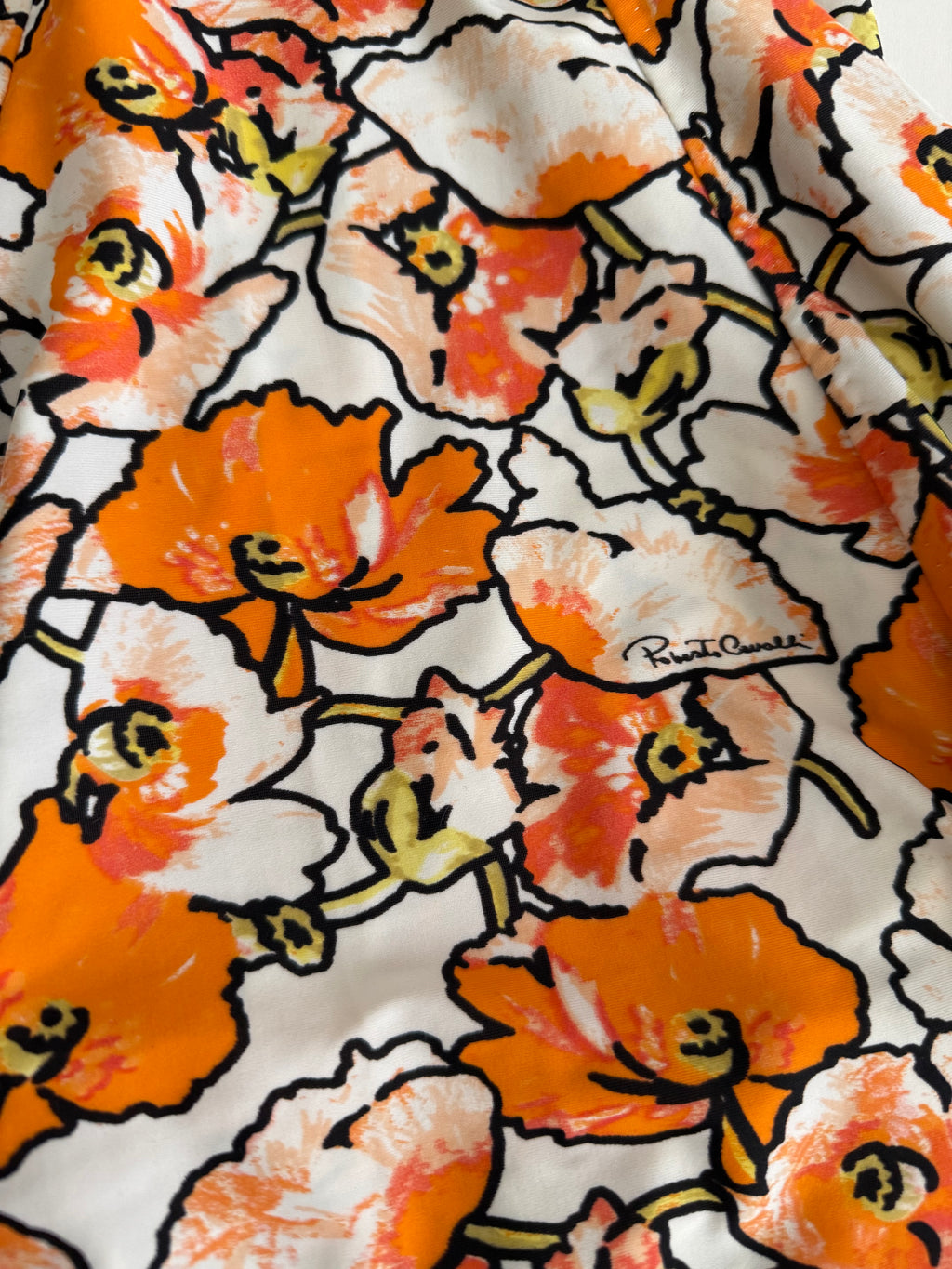 Roberto Cavalli SS 2006 knee-length orange floral dress