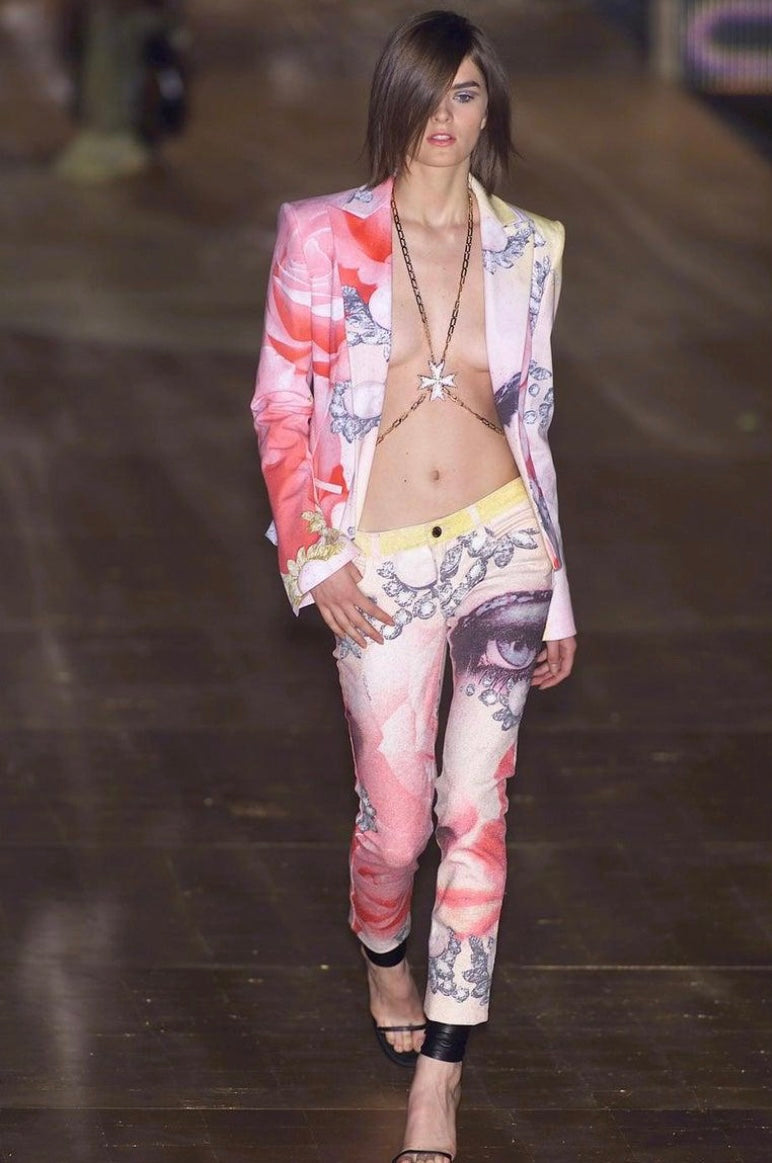 Roberto Cavalli SS 2001 Long-sleeved eye t-shirt