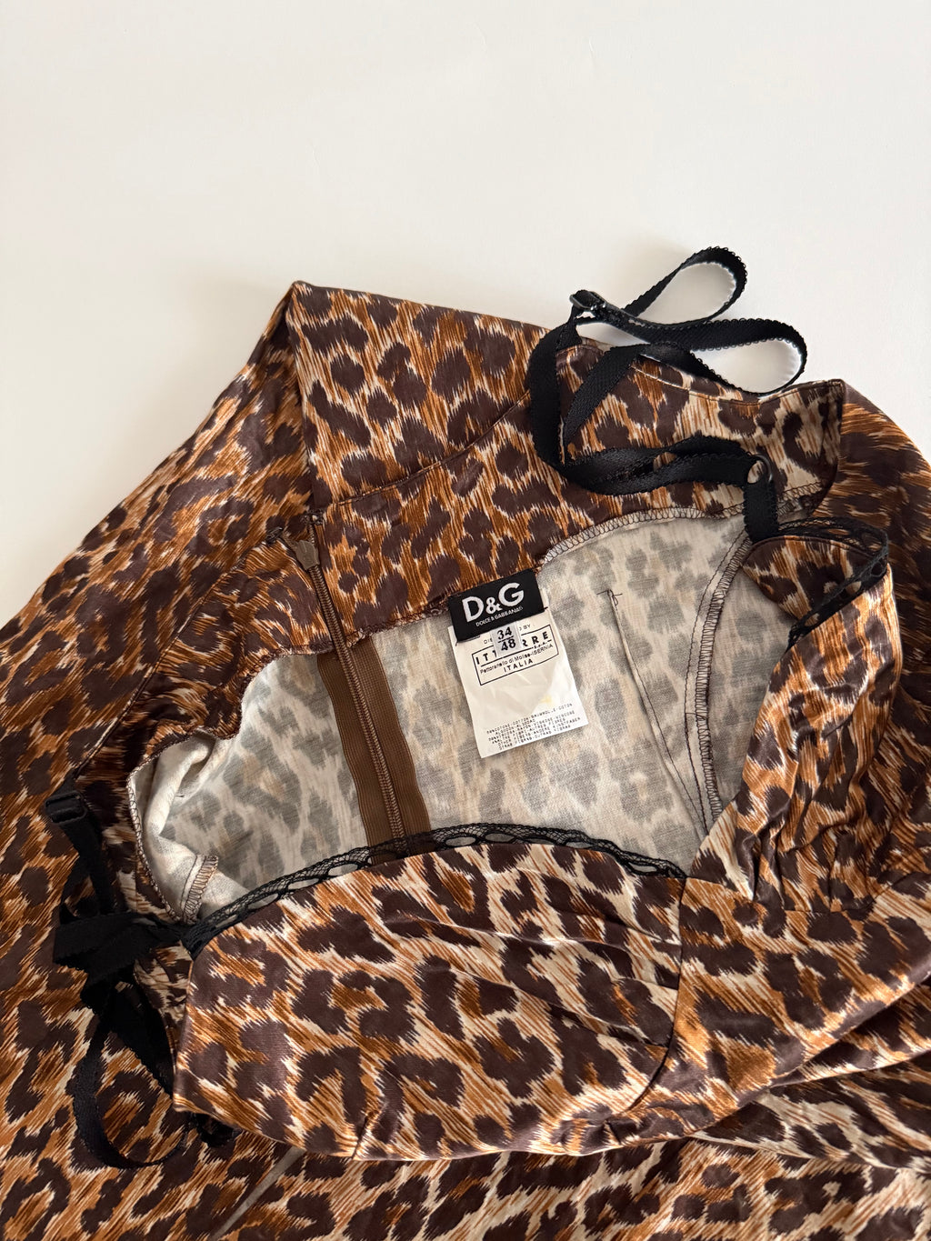D&G vintage leopard animalier pattern knee-lenght  dress