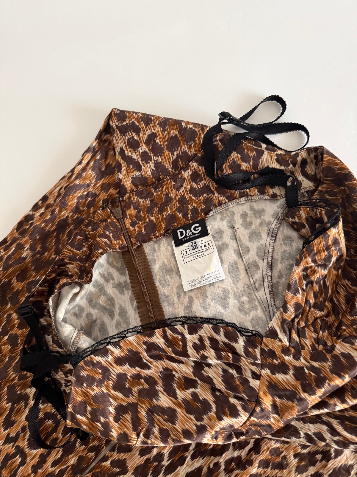 D&G vintage leopard animalier pattern knee-lenght  dress