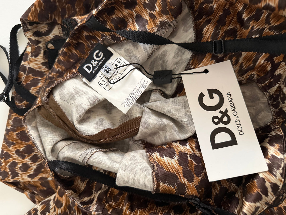 D&G vintage leopard animalier pattern knee-lenght  dress