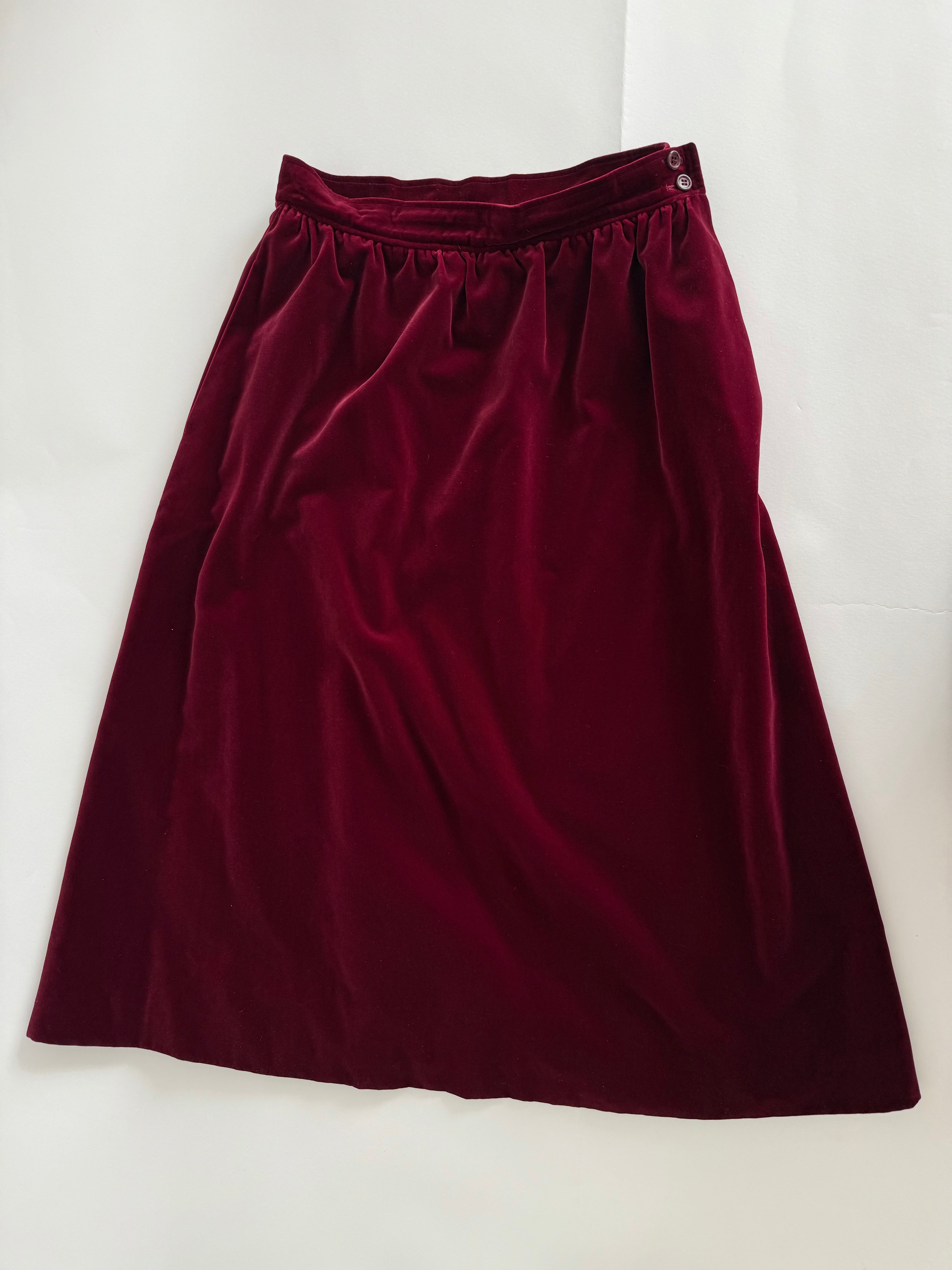 Saint Laurent FW 1980/1981 Runway Archive burgundy tailleur