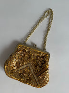 Antique gold sequined purse