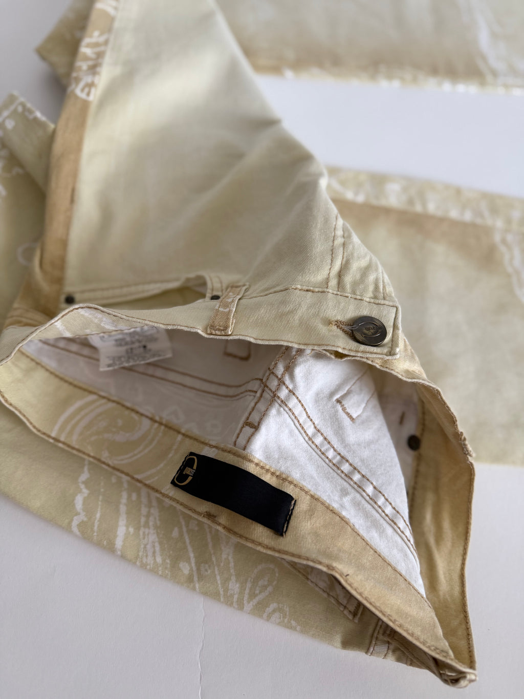 Just Cavalli FW 2003 printed beige pants jeans