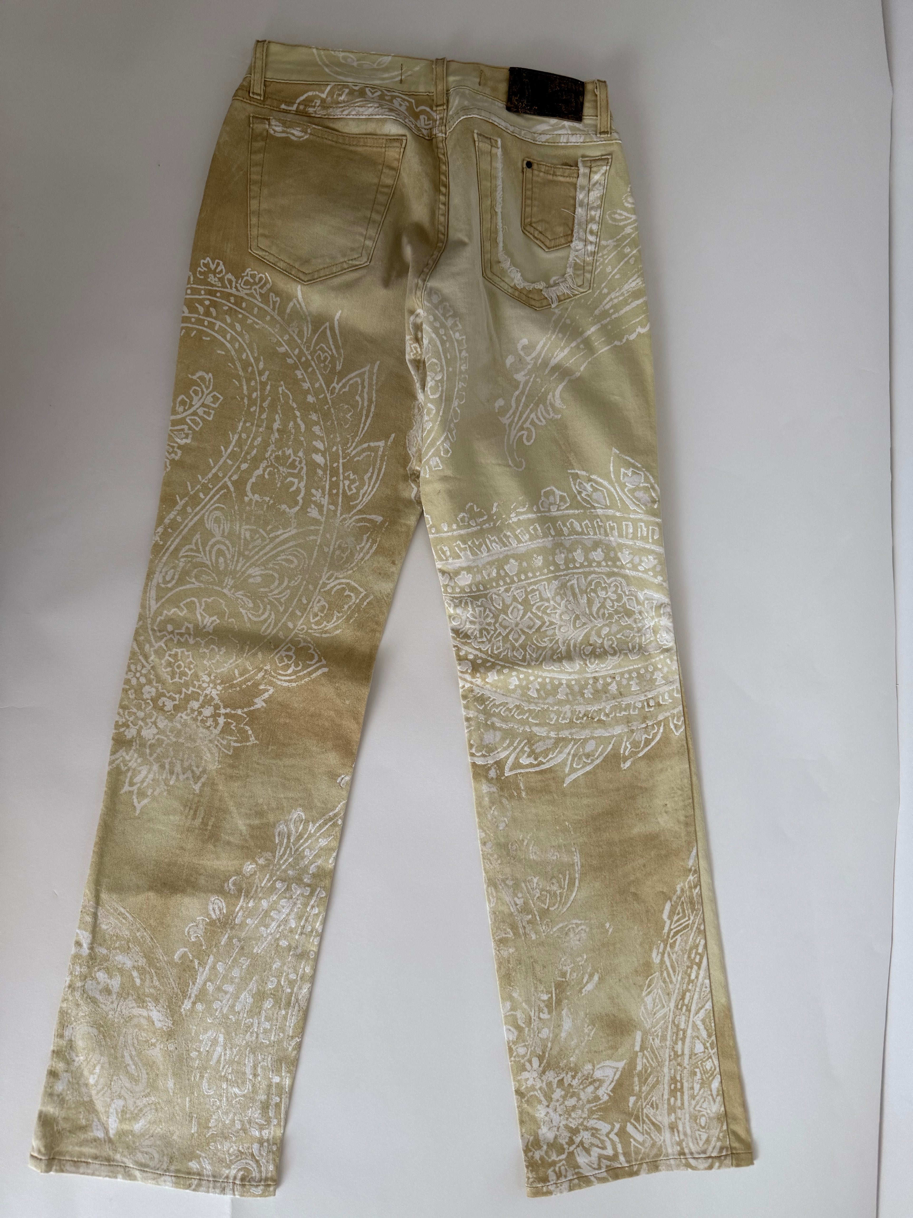 Just Cavalli FW 2003 printed beige pants jeans
