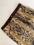 Roberto Cavalli FW 2003 Gold chains leopard pants jeans