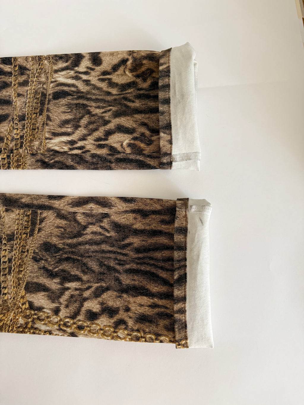 Roberto Cavalli FW 2003 Gold chains leopard pants jeans