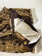 Roberto Cavalli FW 2003 Gold chains leopard pants jeans