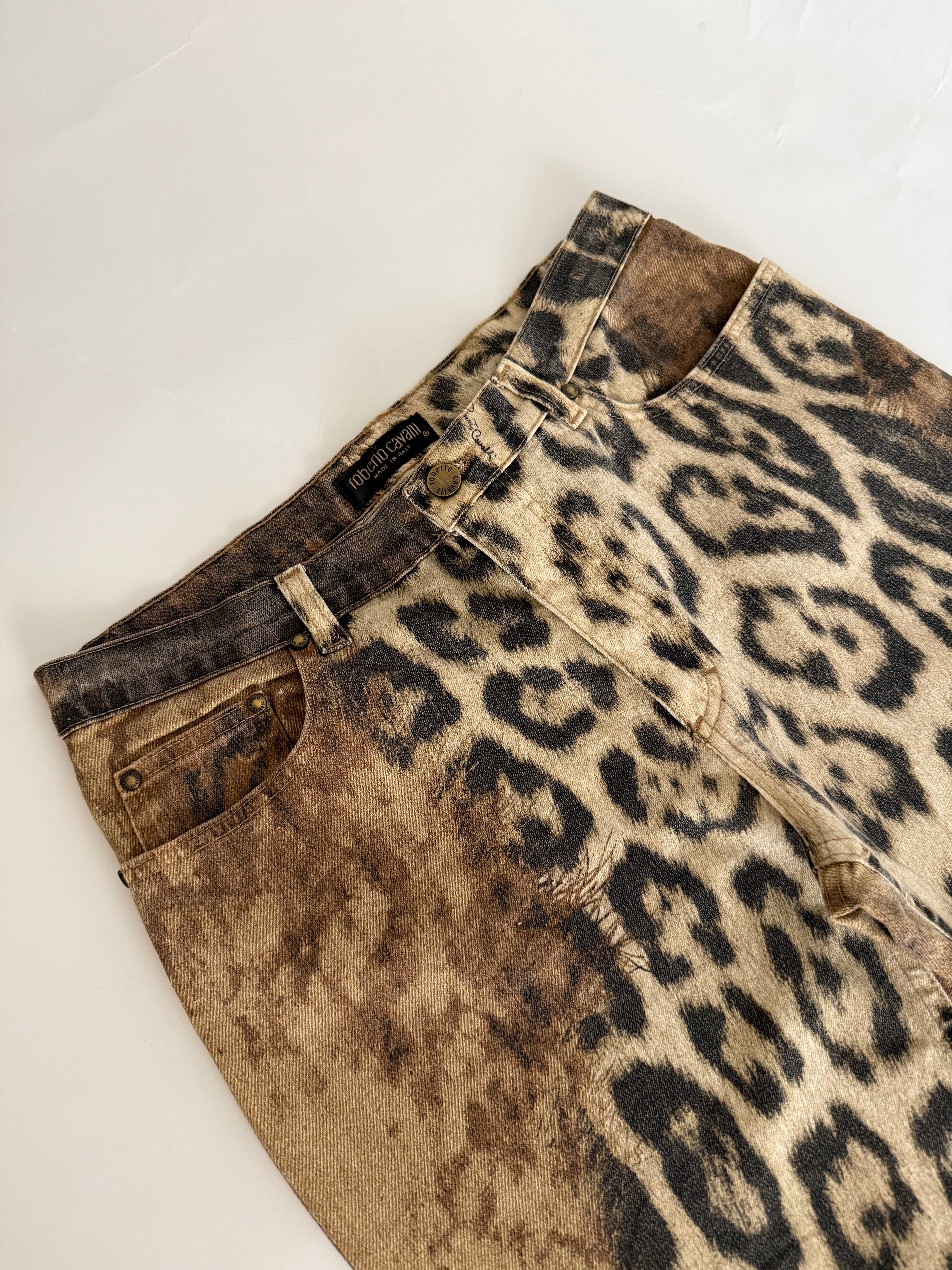 Rare Roberto Cavalli FW 2001 leopard pants jeans