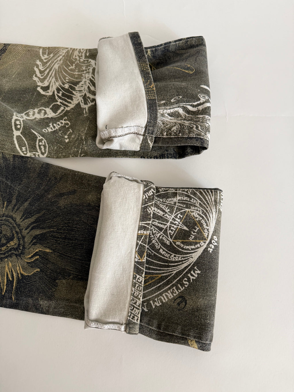 Just Cavalli FW 2003 " astrology" print denim pants jeans