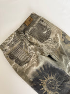 Just Cavalli FW 2003 " astrology" print denim pants jeans