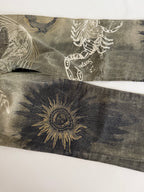 Just Cavalli FW 2003 " astrology" print denim pants jeans