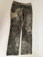 Just Cavalli FW 2003 " astrology" print denim pants jeans
