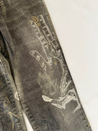 Just Cavalli FW 2003 " astrology" print denim pants jeans