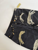 Roberto Cavalli FW 2002 denim black cheetahs jeans