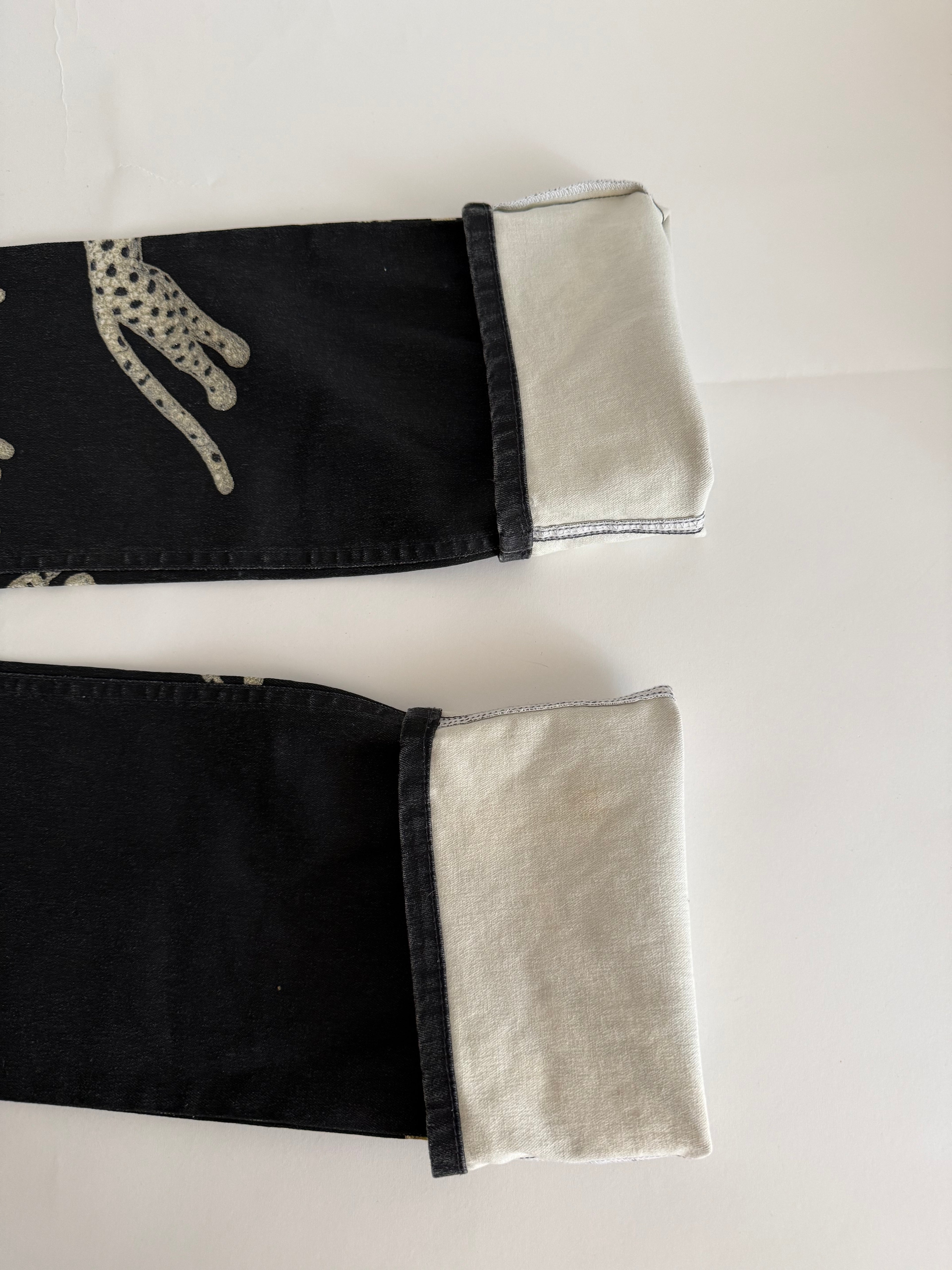 Roberto Cavalli FW 2002 denim black cheetahs jeans