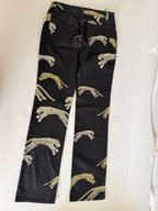 Roberto Cavalli FW 2002 denim black cheetahs jeans