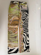 Roberto Cavalli SS 2004 zebra floral multicolored jeans