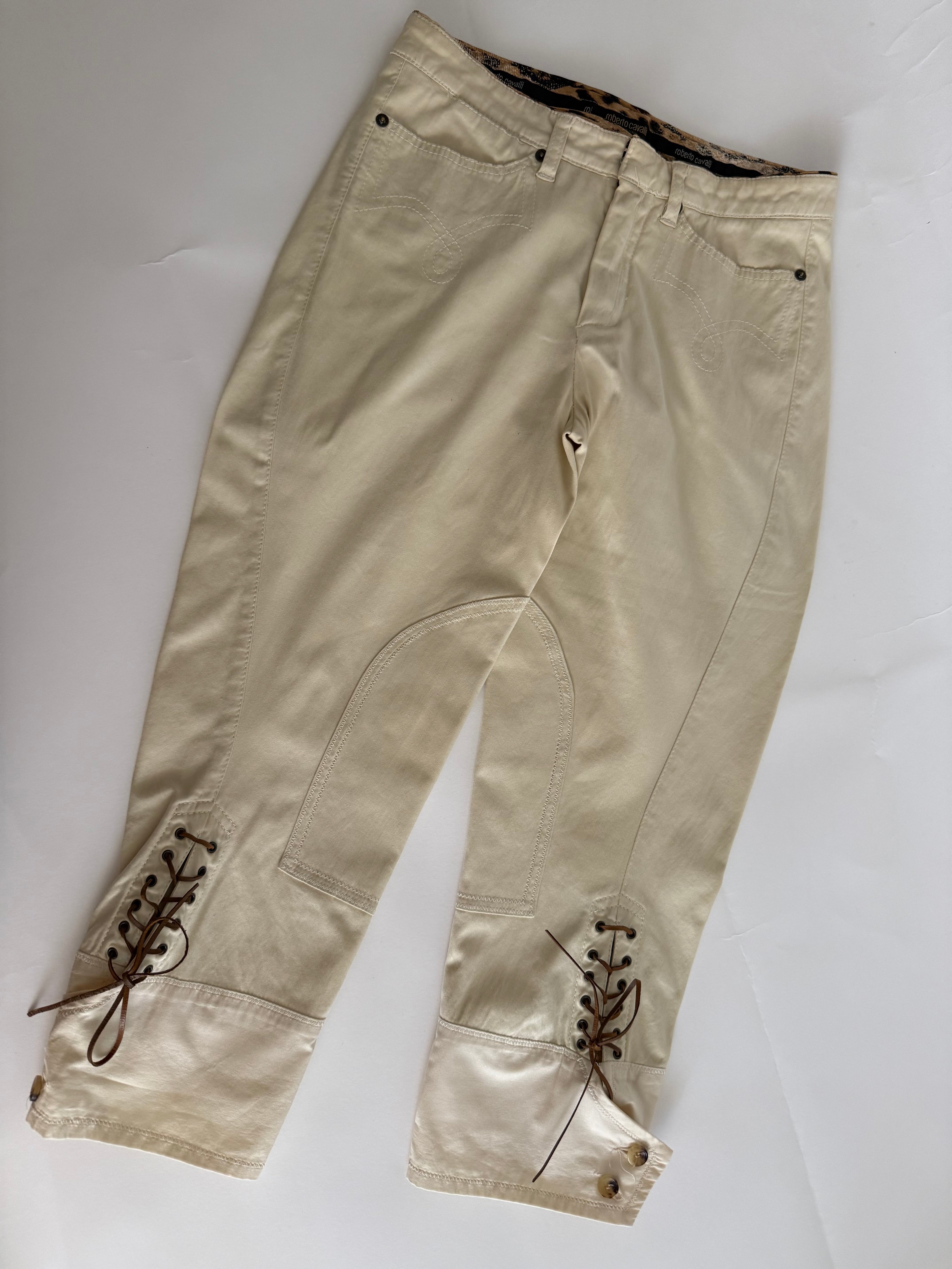 Roberto Cavalli SS 2004 Runway capri beige pants
