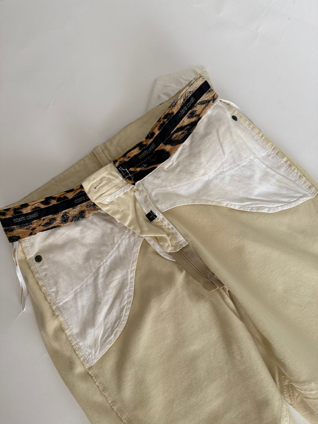Roberto Cavalli SS 2004 Runway capri beige pants