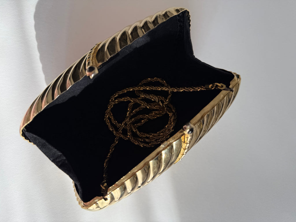 Gold clutch metal Vogini Venice