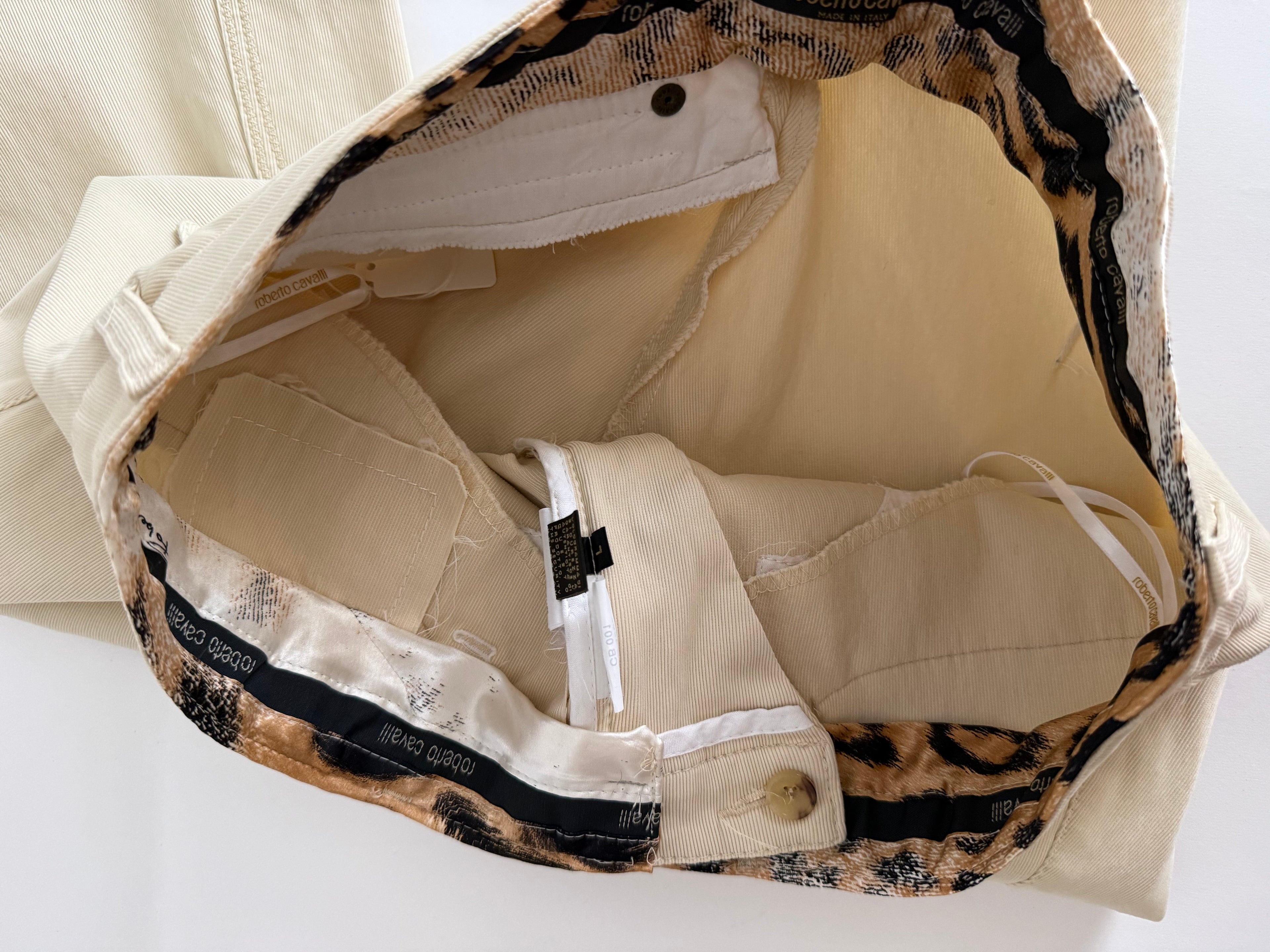 Roberto Cavalli SS 2004 Runway capri beige pants