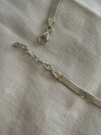 Vintage 90s necklace herringbone 925 silver