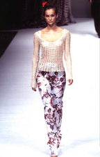Rare Dolce & Gabbana SS 1997 Runway floral silk print long skirt