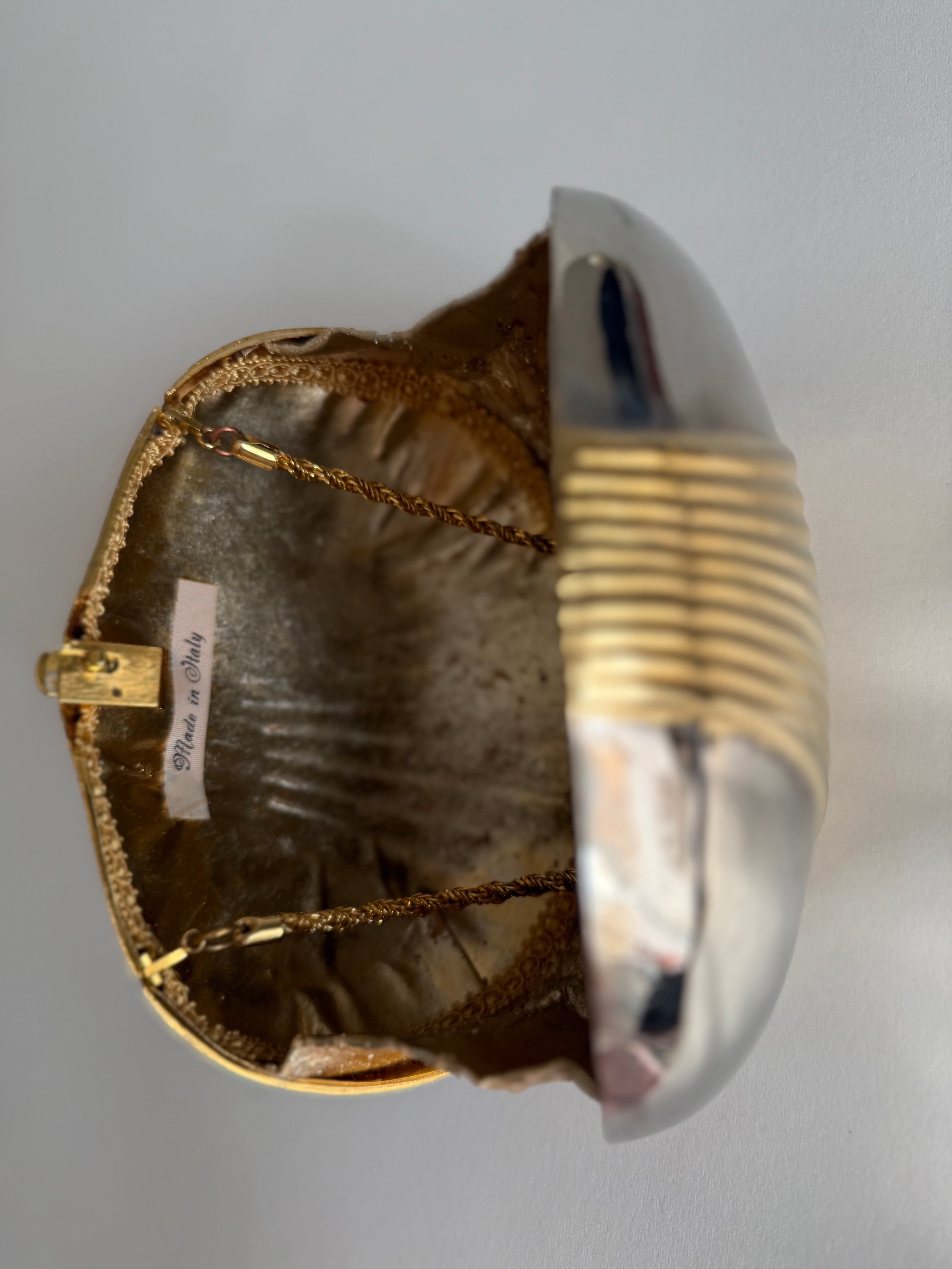 80s gold silver clutch
